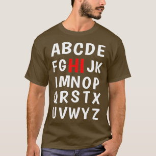 T-shirt Funny PrK Kindergarten Hi Alphabet Retour À L'Écol