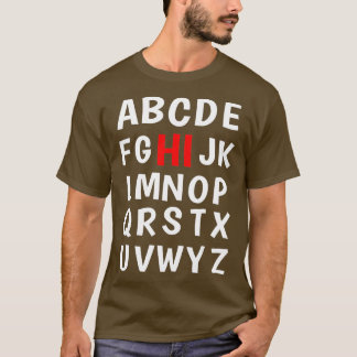 T-shirt Funny PrK Kindergarten Hi Alphabet Retour À L'Écol