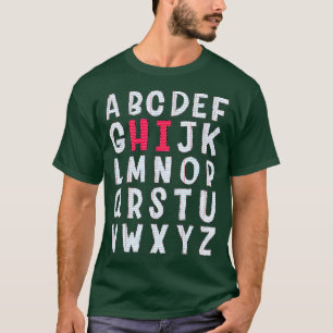 T-shirt Funny PrK Kindergarten Hi Alphabet Retour À L'Écol