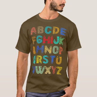 T-shirt Funny PrK Kindergarten Hi Alphabet Retour À L'Écol