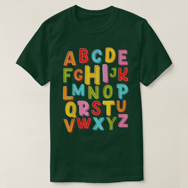 T-shirt Funny PrK Kindergarten Hi Alphabet Retour À L'Écol (Design devant)