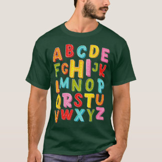 T-shirt Funny PrK Kindergarten Hi Alphabet Retour À L'Écol