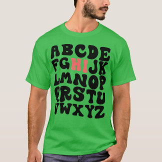 T-shirt Funny PrK Kindergarten Hi Alphabet Retour À L'Écol