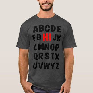 T-shirt Funny PrK Kindergarten Hi Alphabet Retour À L'Écol