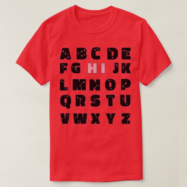T-shirt Funny PrK Kindergarten Hi Alphabet Retour À L'Écol (Design devant)