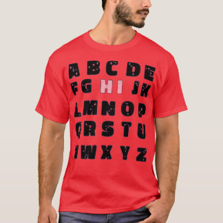 T-shirt Funny PrK Kindergarten Hi Alphabet Retour À L'Écol
