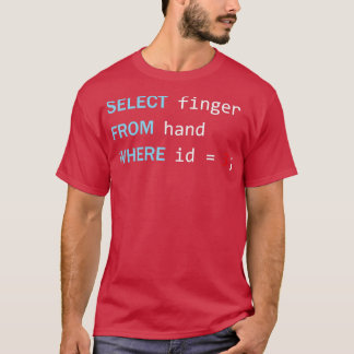 T-shirt Funny Programming Geek Select Finger From Hand