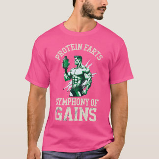 T-shirt Funny Protein Farts Lifting Muscles Entraînement B