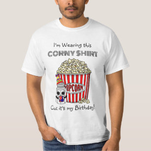 T-shirt Funny Pun Popcorn   C'est mon anniversaire