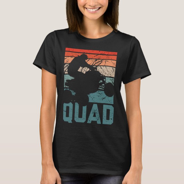 T-shirt Funny Quad Retro Quad Riding Quatre roues VTT pour (Devant)