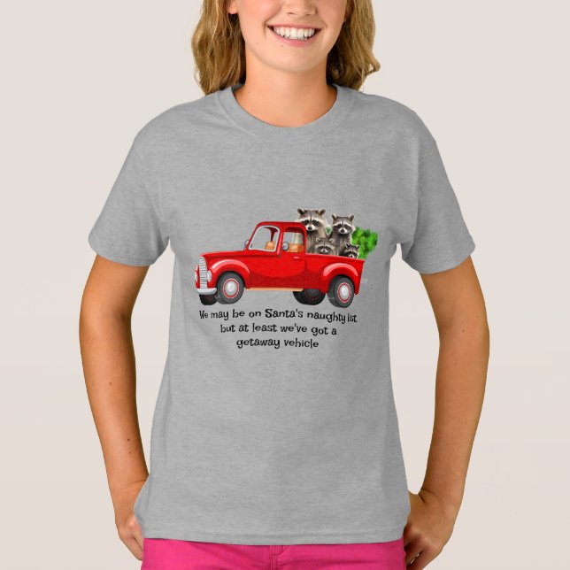 T-shirt Funny Raccoon animal Chemise de Noël (Devant)