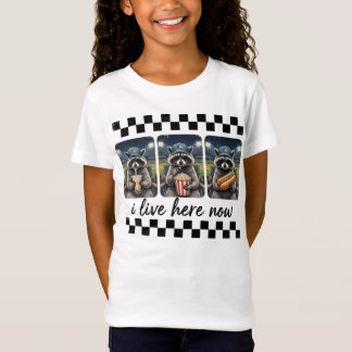 T-Shirt Funny Raccoon Baseball Fan – I Live Here Now Stadi