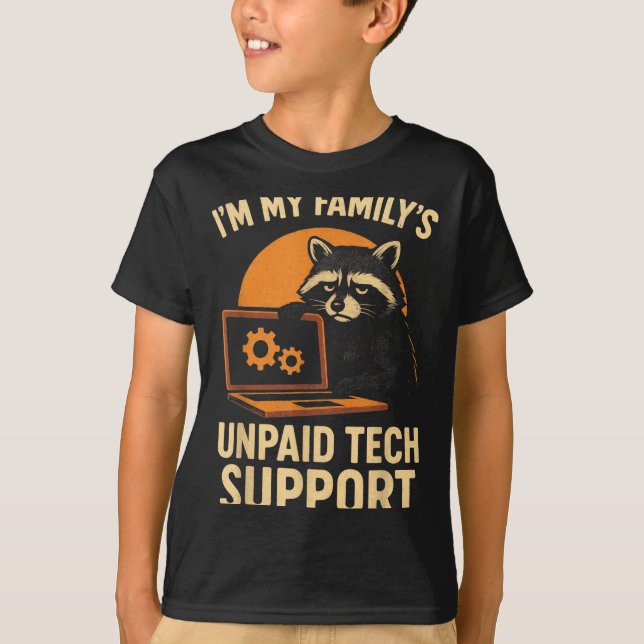 T-shirt Funny Raccoon Tech Lover Graphic Tee Computer Geek (Devant)