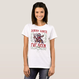 T-shirt Funny Raccoon Xmas Désolé Père Noël J'ai été Feral