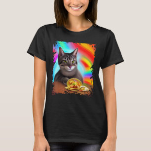 T-shirt Funny Rainbow Cat Taco Kitty Mème Internet