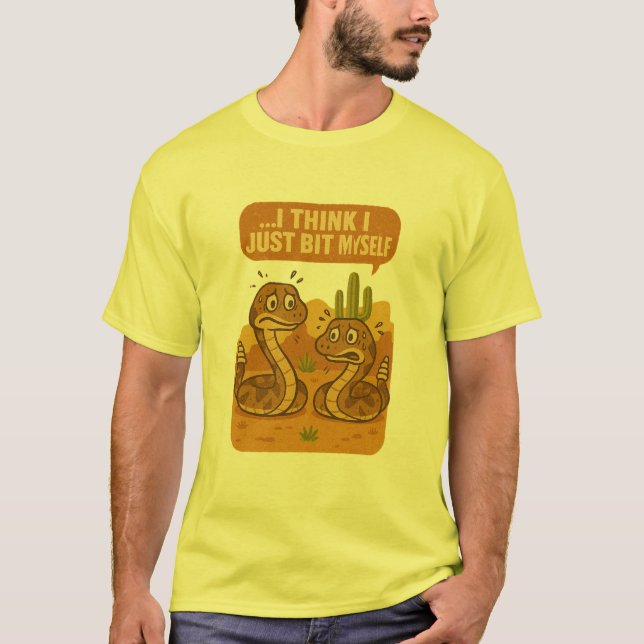T-shirt Funny Rattlesnake Shirt - I Think I Just Bit Mysel (Devant)