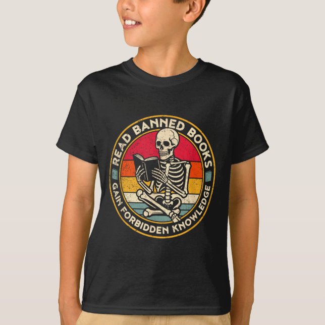 T-shirt Funny Read Banned Books Retro Book Lover Reading S (Devant)
