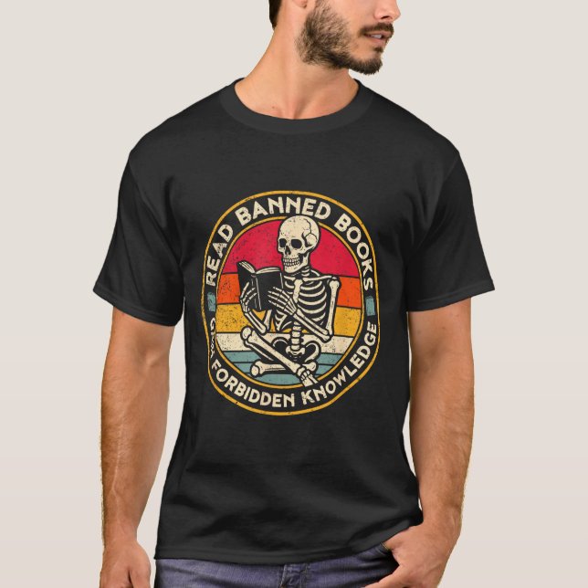 T-shirt Funny Read Banned Books Retro Book Lover Reading S (Devant)