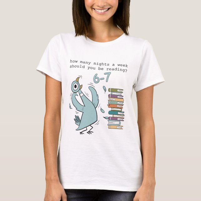T-shirt Funny Reading Meme – 6–7 Nights a Week – Cute Book (Devant)