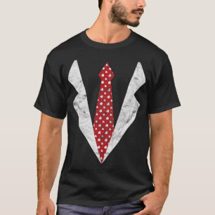T-shirt Funny Red Heart Cravate Avec Blazer Costume cadeau