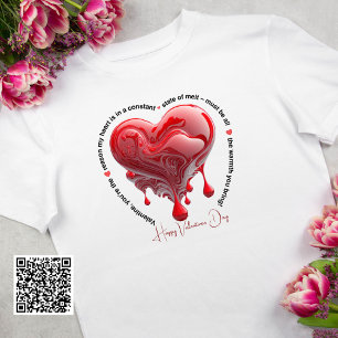 T-shirt Funny Red Melting Heart Saint Valentin