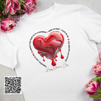 T-shirt Funny Red Melting Heart Saint Valentin