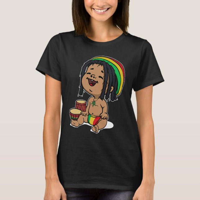 T-shirt Funny Reggae Jamaica Music Ragga Reggaeton Relax F (Devant)
