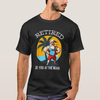 T-shirt Funny Retired Gnome Retro Buff Gnome The Beach Dad