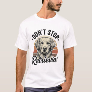 T-shirt Funny Retriever Chien Gravure Vintage Graphique Te