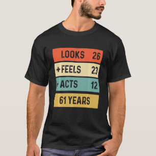 T-shirt Funny Retro 61e Anniversaire 61 Anniversaire Né En