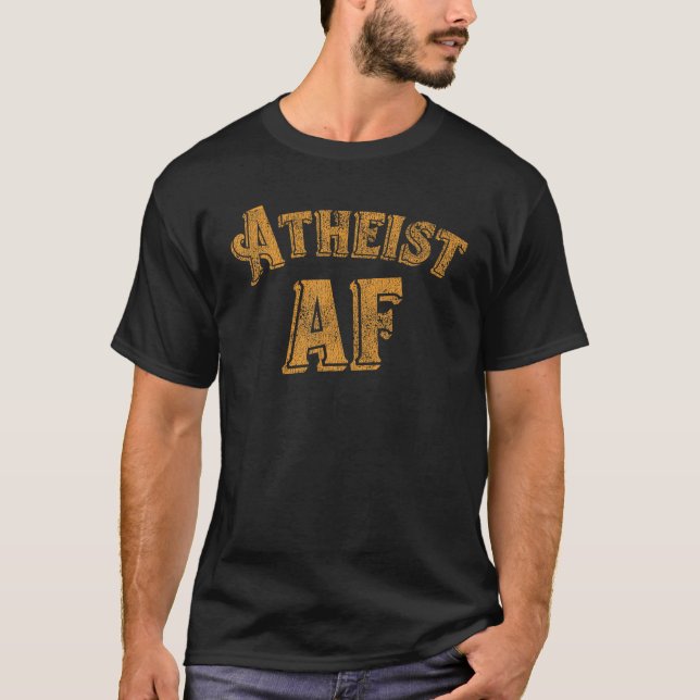 T-shirt Funny Retro Athée AF Throwback Style T Shirt (Devant)