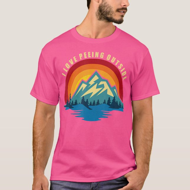 T-shirt Funny Retro I Love Peeing Extérieur Funny Camping  (Devant)