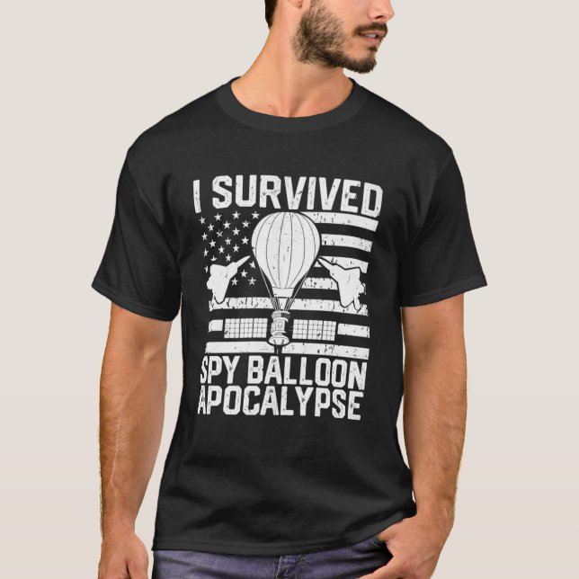 T-shirt Funny Retro I Survied Chinese Spy Balloon Apocaly (Devant)