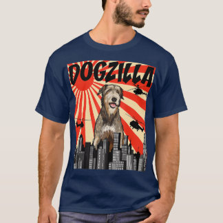 T-shirt Funny Retro Japanese Dogzilla Irish Wolfhound