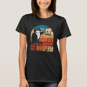 T-shirt Funny Retro Meilleur Chat Whisperer avec Poing Bum