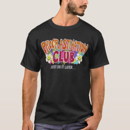 T-shirt Funny Retro Procrastination Club Rainbow 