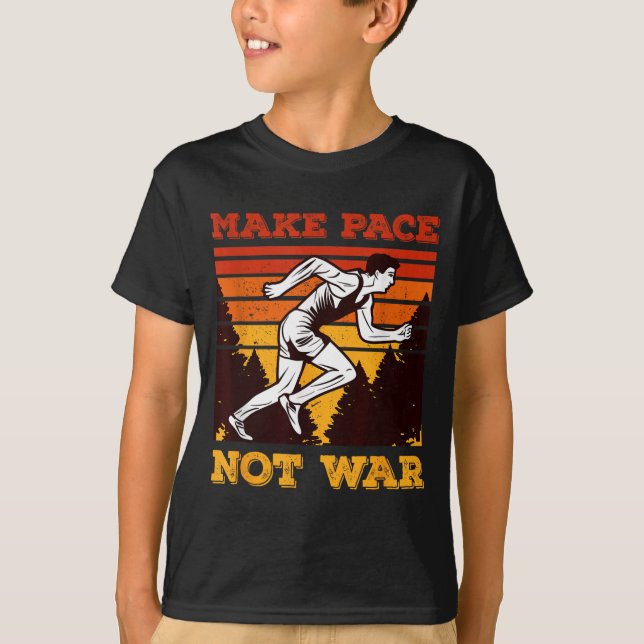 T-shirt Funny Retro Runner Running Quote Gift - Make Pace  (Devant)
