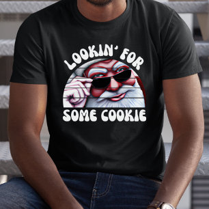 T-shirt Funny Retro Santa Claus Cookie sale Noël