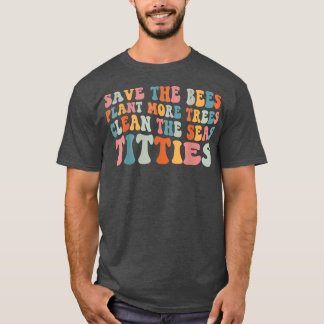 T-shirt Funny Retro Sauvez Les AbeillesSauvez Le Plante De