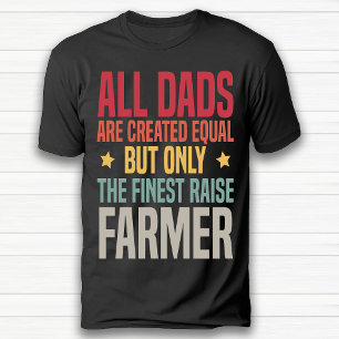 T-shirt Funny Retro Vintage Farmer Papa Agriculture Noir