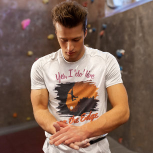 T-shirt Funny Rock Climat   Bouldering - Live on the Edge