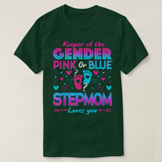 T-shirt Funny Rose Ou Blue Stepmere Vous Aime Révéler Le S (Design devant)