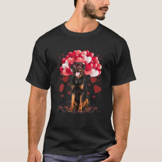 T-shirt Funny Rottweiler Coeur Valentines Jour Chien Papa 
