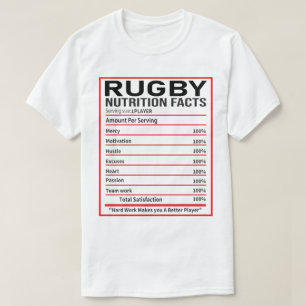 T-shirt Funny Rugby Nutrition Facts Joueur de rugby Cadeau