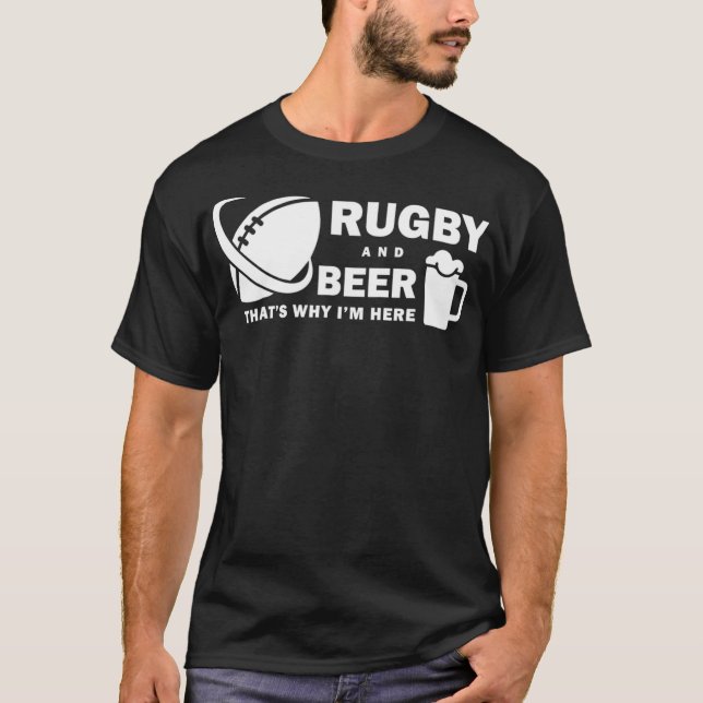T-shirt Funny Rugby Rugby Love Beer (Devant)