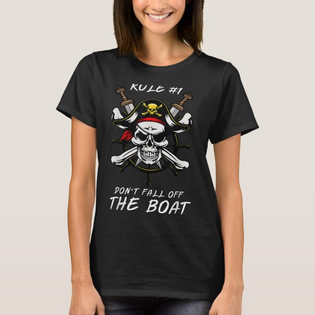 T-shirt Funny Rule #1 Don't Fall Off The Boat Cruise Rate  (Devant)