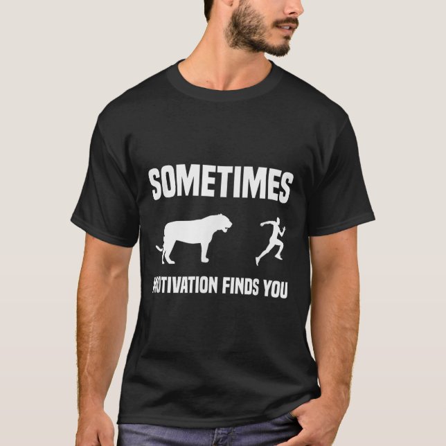 T-shirt Funny Running Chemise Sport Runner Tiger Motivatio (Devant)