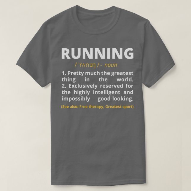 T-shirt Funny Running Definition Noun Runner Track Field G (Design devant)