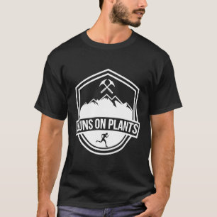 T-shirt Funny Runs Plante Vegetarian Végétarien Chemise
