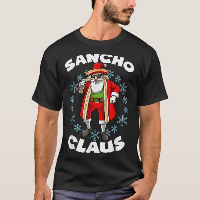 T-shirt Funny Santa Claus Sancho mexicain Santa Claus Chri (Devant)